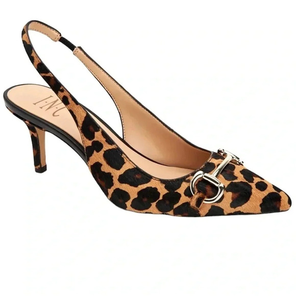 Macy’s INC Leopard Print Slingback Heels Sz 10 - Picture 1 of 16